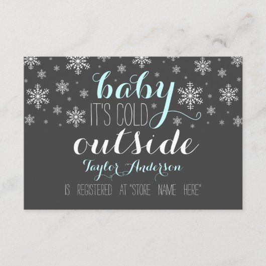 Baby It's Cold Outside Baby Shower Registry Insert (Vorderseite)