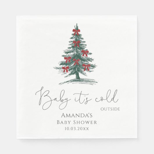 Baby It's Cold Outside Baby Shower Serviette (Vorderseite)