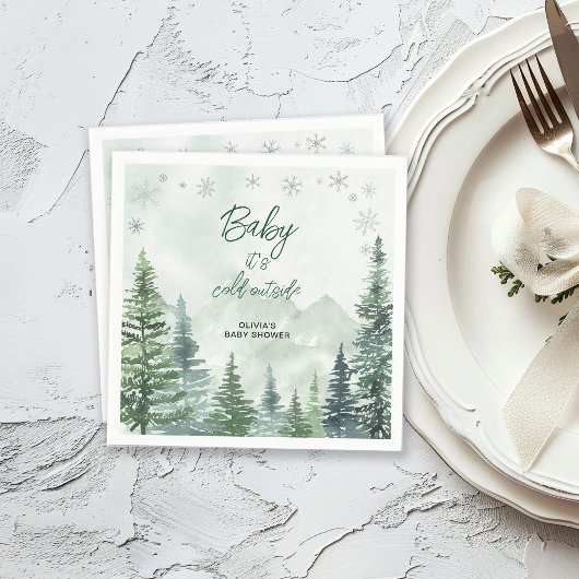 Baby it's Cold Outside Baby Shower Serviette