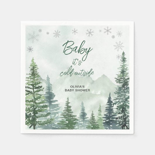 Baby it's Cold Outside Baby Shower Serviette (Vorderseite)