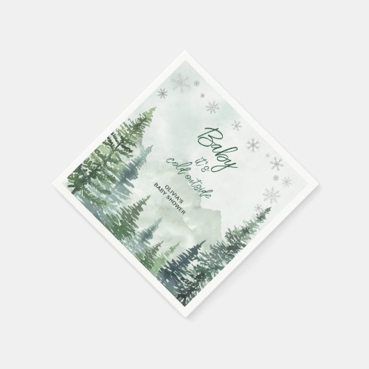 Baby it's Cold Outside Baby Shower Serviette (Ecke)