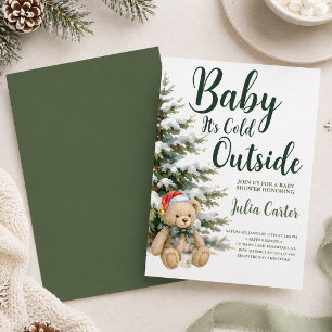 Baby It's Cold Outside Babyparty Winterbär Einladung