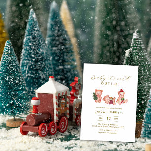 Baby It's Cold Outside Bär Winter Babyparty Einladung