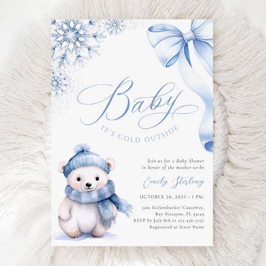 Baby It's Cold Outside Bear Baby Shower Einladung