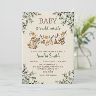 Baby It's Cold Outside Bekleidungslinie Baby Showe Einladung