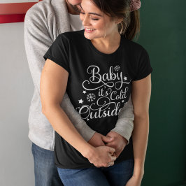 Baby Its Cold Outside Black Womens Holiday Tri-Blend Shirt