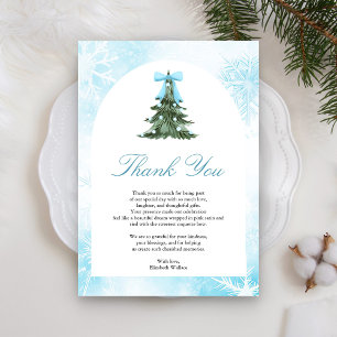 Baby It's Cold Outside Blaue Schleife Baby-Party Dankeskarte