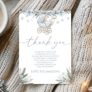 Baby It's Cold Outside Blaue Winter-Baby-Party Dankeskarte
