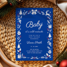 Baby It's Cold Outside blaue Winter-Baby-Party