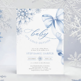 Baby It's Cold Outside Blue Baby Dusche Einladung