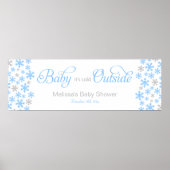 Baby It's Cold Outside Blue Baby Shower Banner Poster (Vorne)