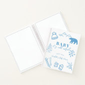 Baby It's Cold Outside Blue Baby Shower Guest Book Notizblock (Innenseite)