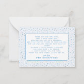 Baby It's Cold Outside Blue Baby Shower Thank You Mitteilungskarte (Rückseite)