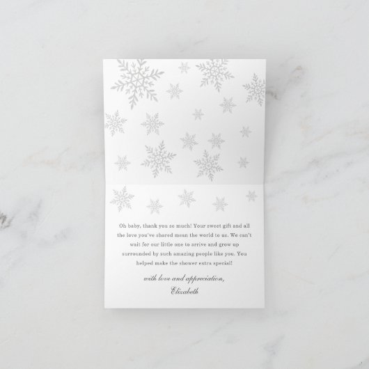Baby It's Cold Outside Blue Bow Dankeskarte (Innenseite)