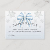 Baby It's Cold Outside Blue Bow Diaper Raffle Begleitkarte (Vorderseite)