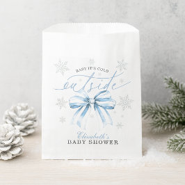 Baby It's Cold Outside Blue Bow Winter Baby Dusche Geschenktütchen