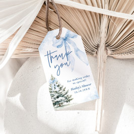 Baby Its Cold Outside Blue Bow Winter Baby Shower Geschenkanhänger