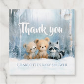 Baby it's cold outside Blue Forest Baby Shower Geschenkanhänger (Rückseite)