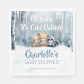 Baby it's cold outside Blue Forest Baby Shower Serviette (Vorderseite)