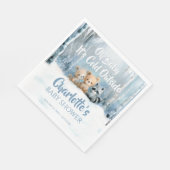 Baby it's cold outside Blue Forest Baby Shower Serviette (Ecke)