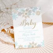 Baby It's Cold Outside Blue Snowflake Baby Shower Einladung