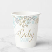 Baby It's Cold Outside Blue Snowflake Baby Shower Pappbecher (Vorderseite)