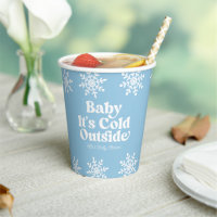 Baby It's Cold Outside Blue Snowflake Baby Shower