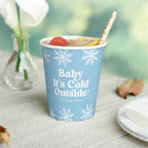 Baby It's Cold Outside Blue Snowflake Baby Shower