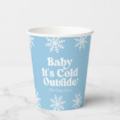 Baby It's Cold Outside Blue Snowflake Baby Shower Pappbecher (Rückseite)