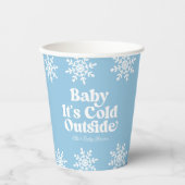 Baby It's Cold Outside Blue Snowflake Baby Shower Pappbecher (Vorderseite)