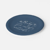 Baby It's Cold Outside Blue Snowflake Baby Shower Pappteller (Schrägansicht)