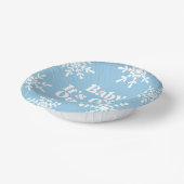 Baby It's Cold Outside Blue Snowflake Baby Shower Pappteller (Gewinkelt)