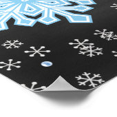 Baby It's Cold Outside Blue Snowflakes Baby Dusche Poster (Ecke)