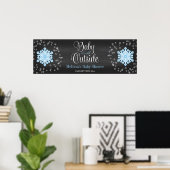 Baby It's Cold Outside Blue Snowflakes Baby Dusche Poster (Heimbüro)