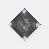 Baby It's Cold Outside Blue Snowflakes Baby Dusche Serviette (Ecke)
