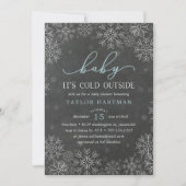 Baby It's Cold Outside Chalkboard Dusche einladen Einladung (Vorderseite)