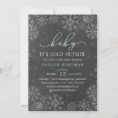 Baby It's Cold Outside Chalkboard Dusche einladen Einladung (Vorderseite)