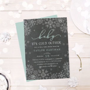 Baby It's Cold Outside Chalkboard Dusche einladen Einladung