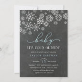 Baby It's Cold Outside Chalkboard Dusche einladen Einladung (Vorderseite)