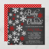 Baby It's Cold Outside Chalkboard Red Baby Dusche Einladung (Vorne/Hinten)