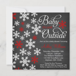 Baby It's Cold Outside Chalkboard Red Baby Dusche Einladung