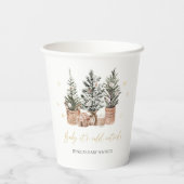 Baby It's Cold Outside Christmas Trees Baby Shower Pappbecher (Rückseite)