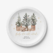 Baby It's Cold Outside Christmas Trees Baby Shower Pappteller (Vorderseite)
