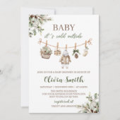 Baby Its Cold Outside Clothest Line Baby Shower Einladung (Vorderseite)