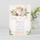 Baby It's Cold Outside Cosy Winter Baby Dusche Einladung (Stehend Vorderseite)