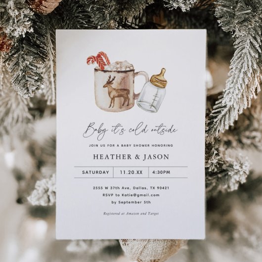 Baby It's Cold Outside Cosy Winter Baby Dusche Einladung