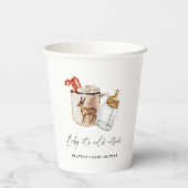 Baby It's Cold Outside Cosy Winter Baby Dusche Pappbecher (Rückseite)