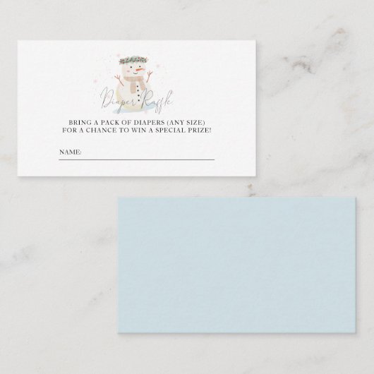 Baby It's Cold Outside Duwer Diaper Raffle Ticket (Vorne/Hinten)