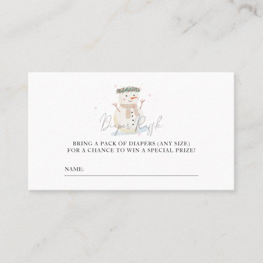 Baby It's Cold Outside Duwer Diaper Raffle Ticket (Vorderseite)