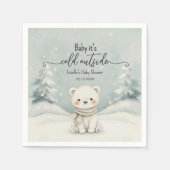 Baby, It's Cold Outside Eisbär-Babyparty Serviette (Vorderseite)